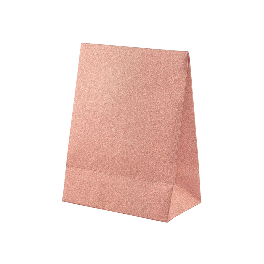 Presentpåse rosa glitter - 17x13 cm