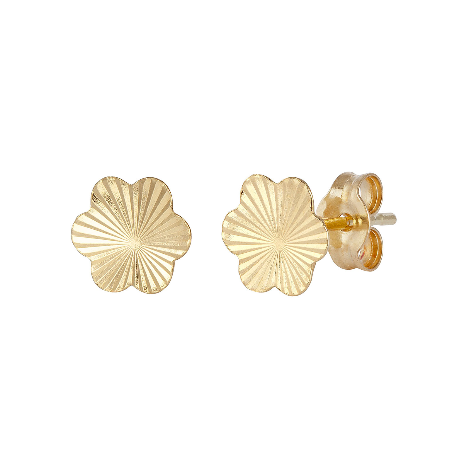 Örhängen 18k guld - blommor med facetter
