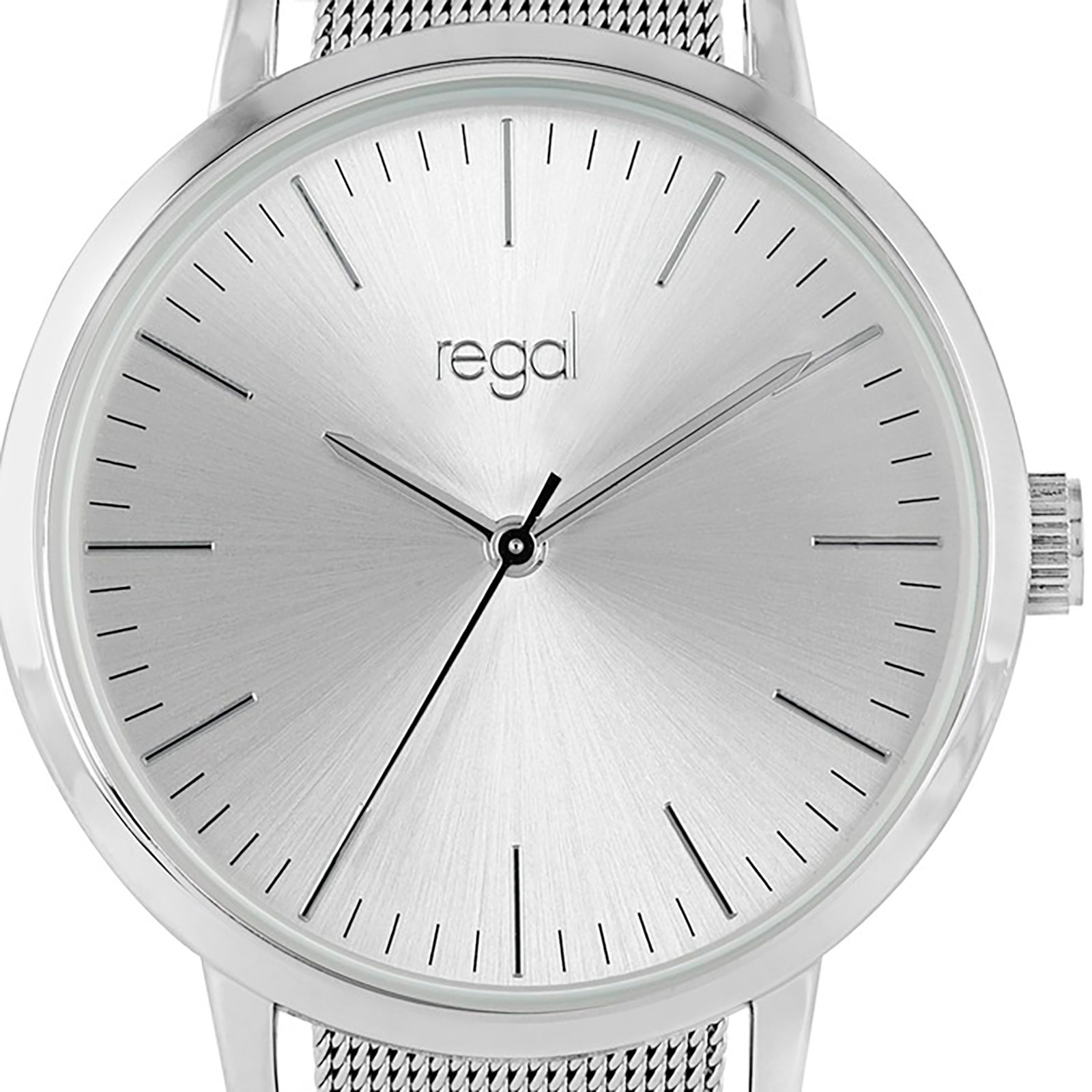 Regal damklocka - meshband, silverton/vit, 36mm