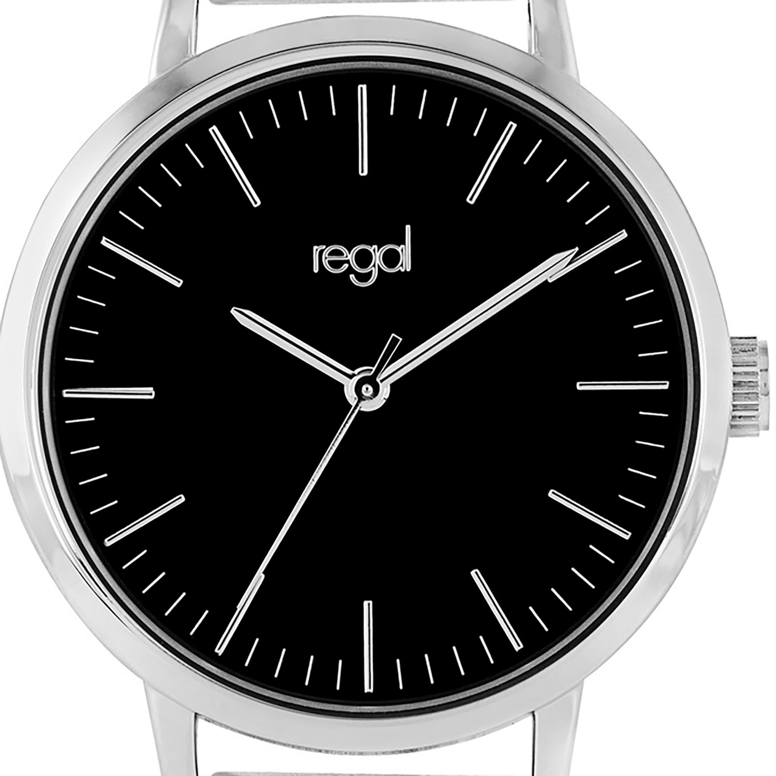 Regal damklocka - meshband, silverton/svart, 36mm