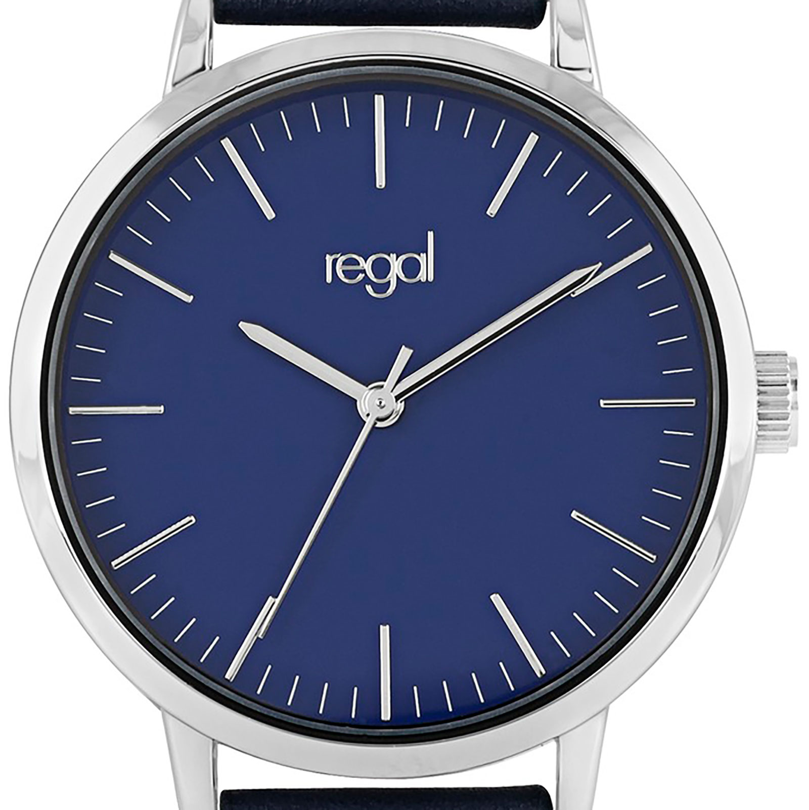 Regal damklocka - blått band, silverton/blå, 36mm