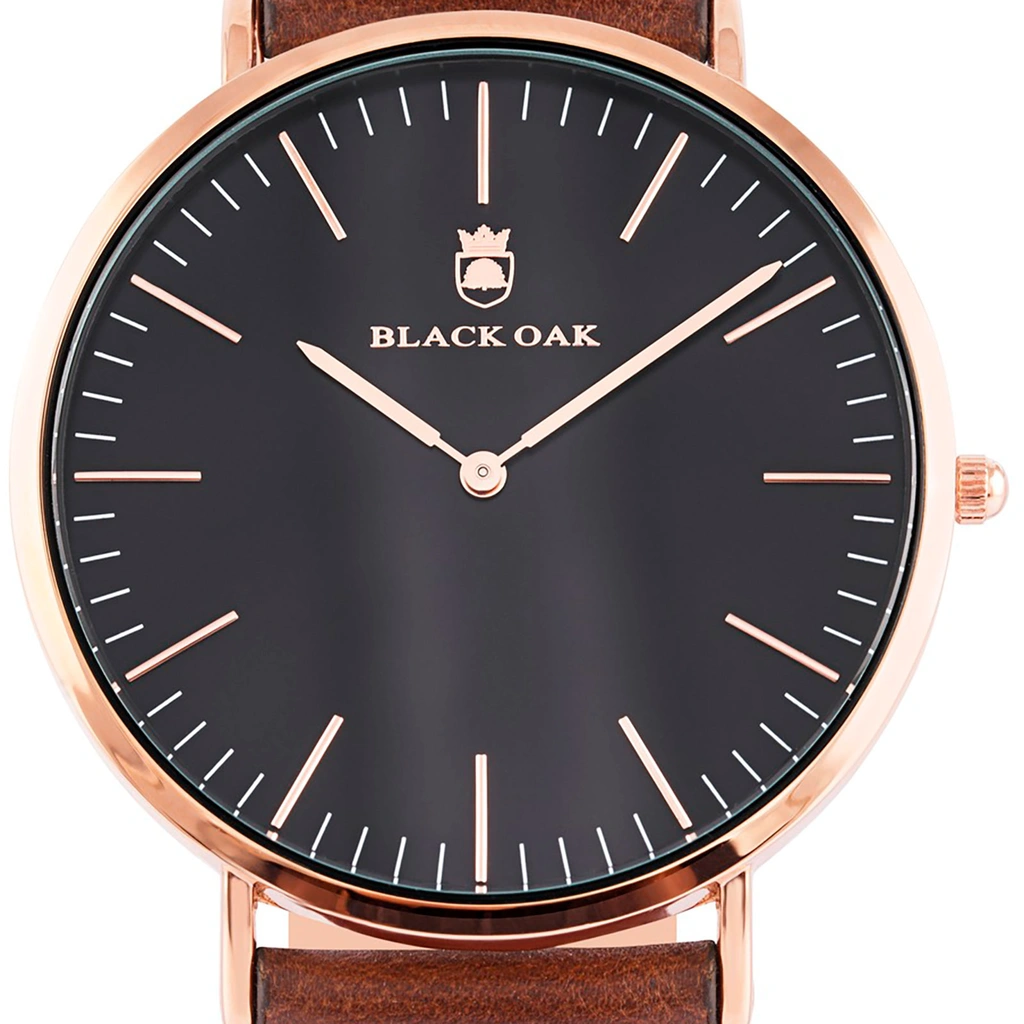 Black Oak Pagoda herrklocka - svart/rosegold, 41 mm