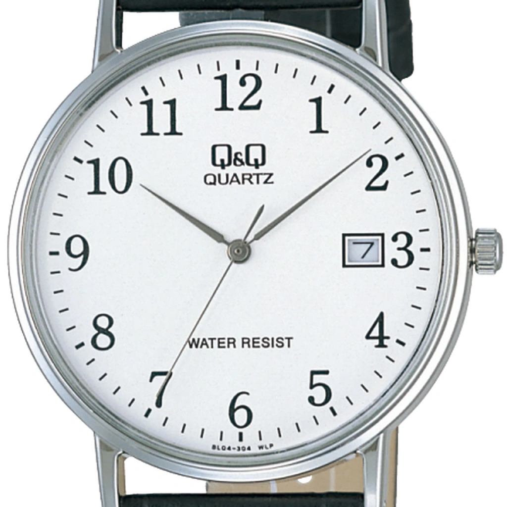 Q&Q herrklocka - svart/silver, datum, 36 mm