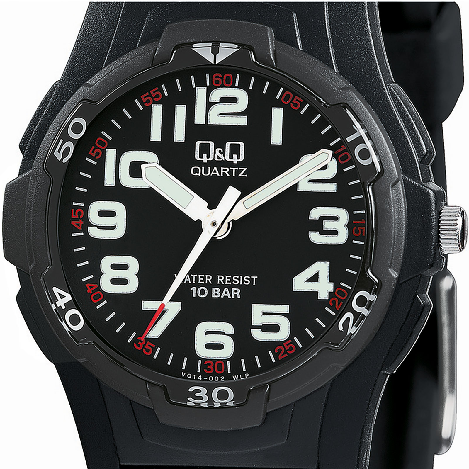 Q&Q barnklocka - gummiband, svart/svart 32 mm