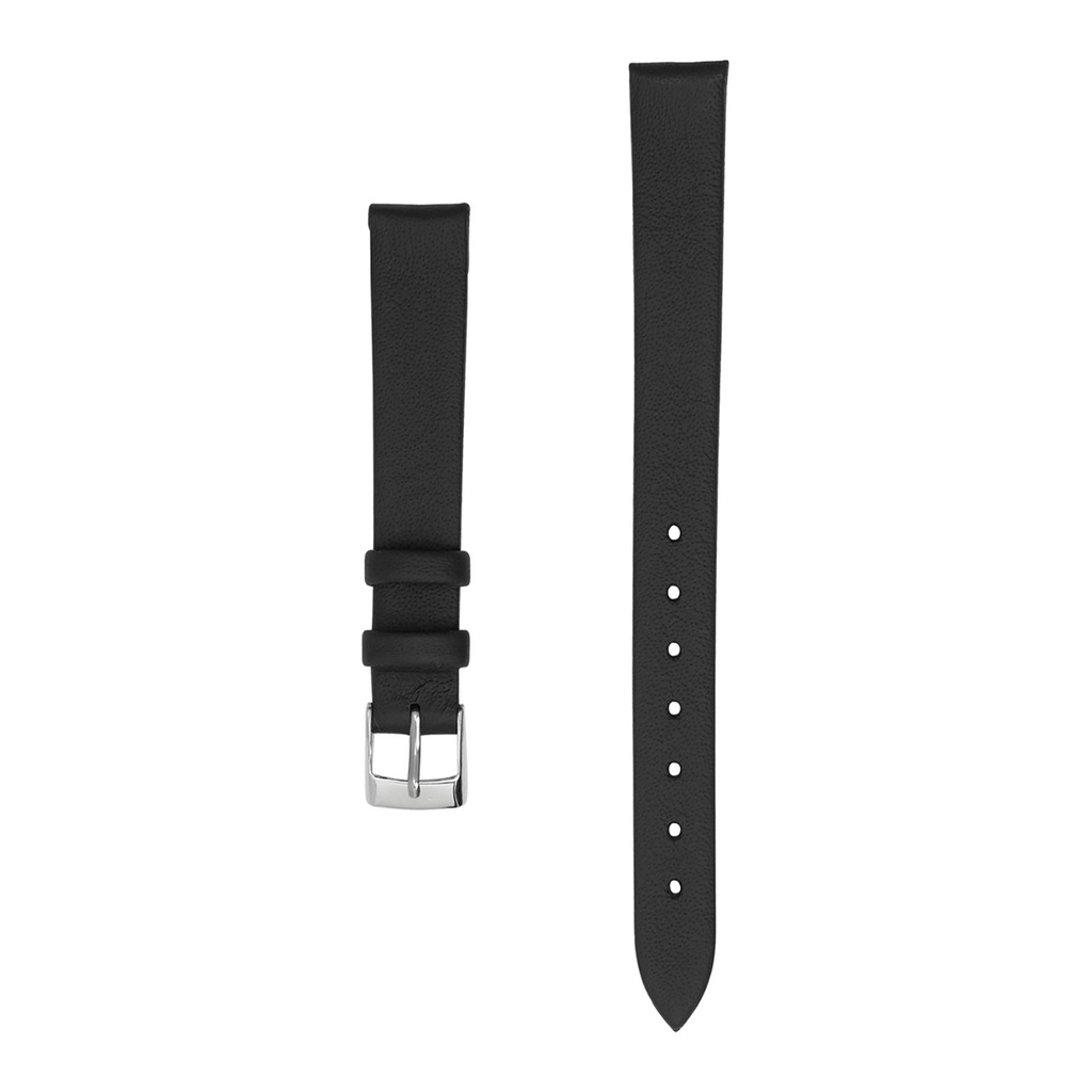Klockarmband 12 mm - svart läder
