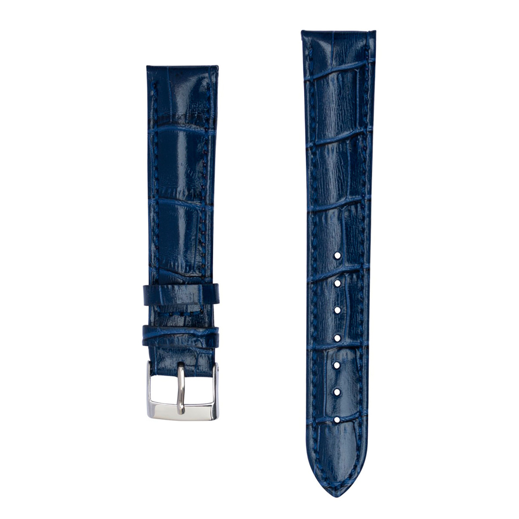 Klockarmband 18 mm - blått läder