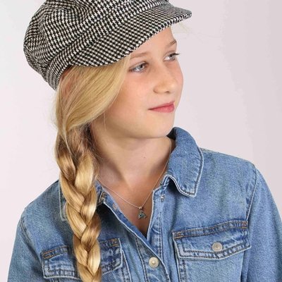 Silverhalsband för barn - blå delfin, 36+2 cm