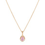Guldpläterat halsband - Berlock med rosa och vita Kubisk Zirkonia