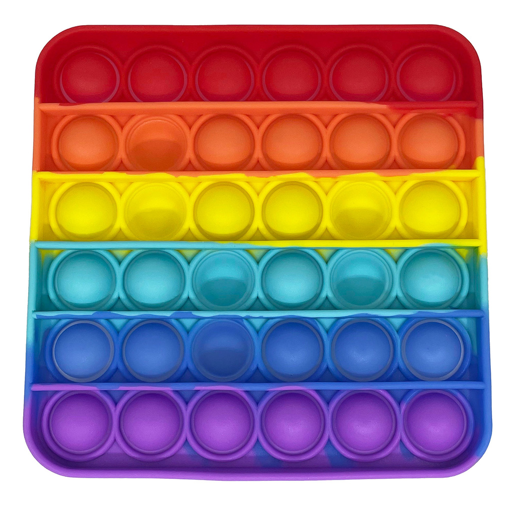 Pop It Fidget - kvadratisk regnbågsfärgad