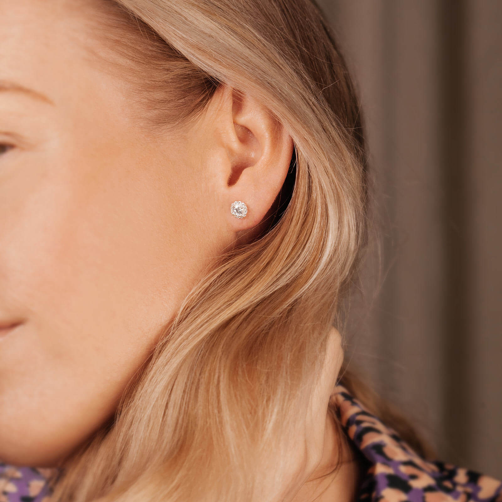 Örhängen äkta silver - studs, 4 mm