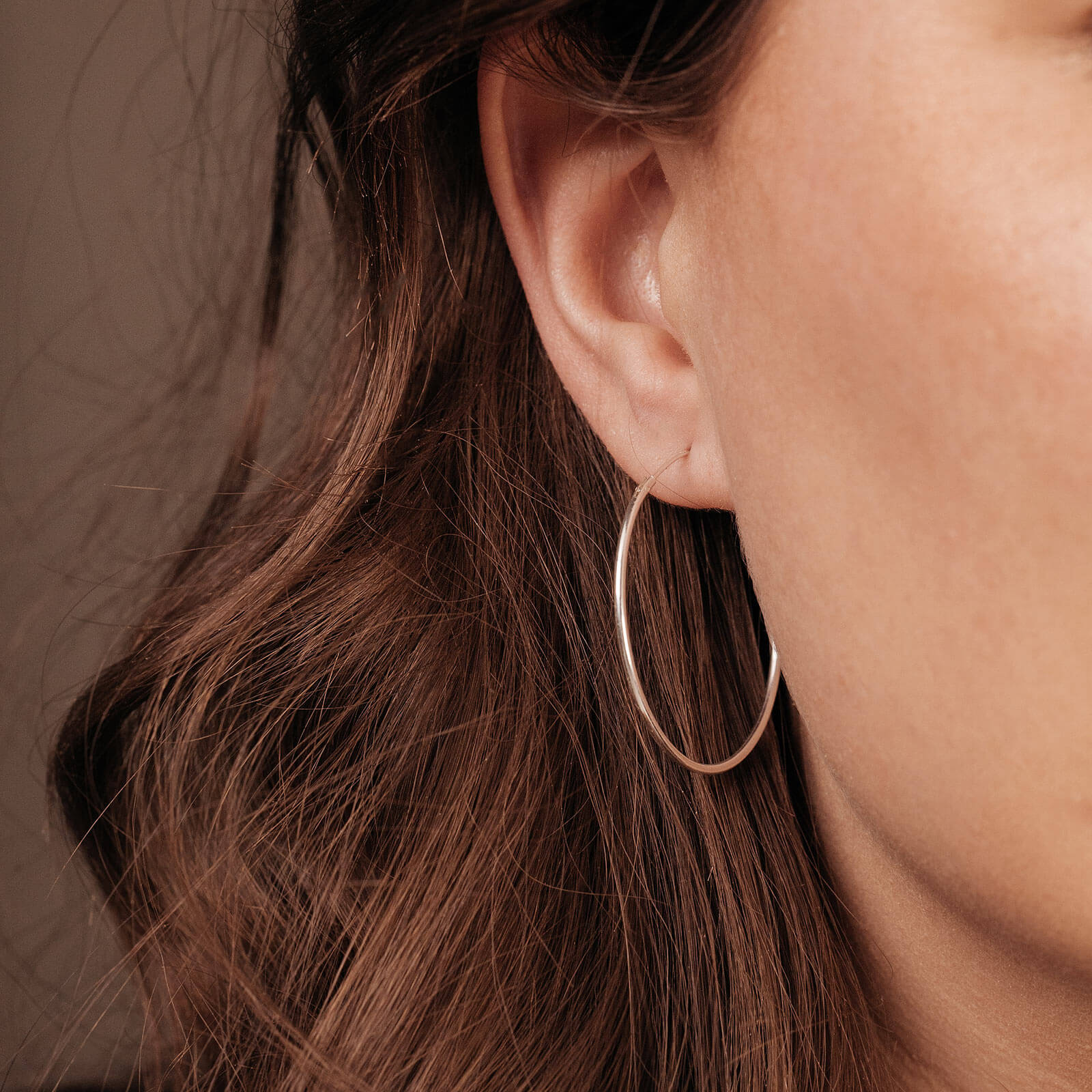 Örhängen i äkta silver - hoops 35 mm