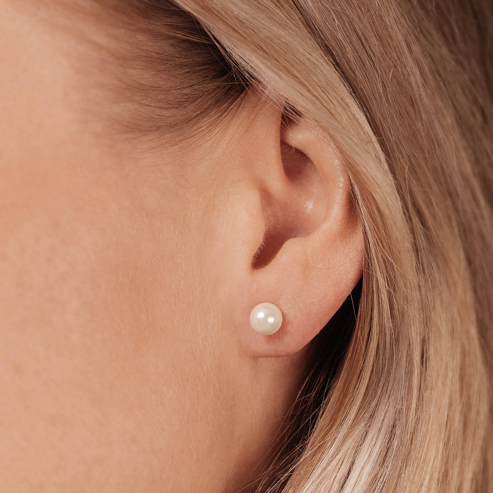 Silverörhängen - pärlor 6 mm