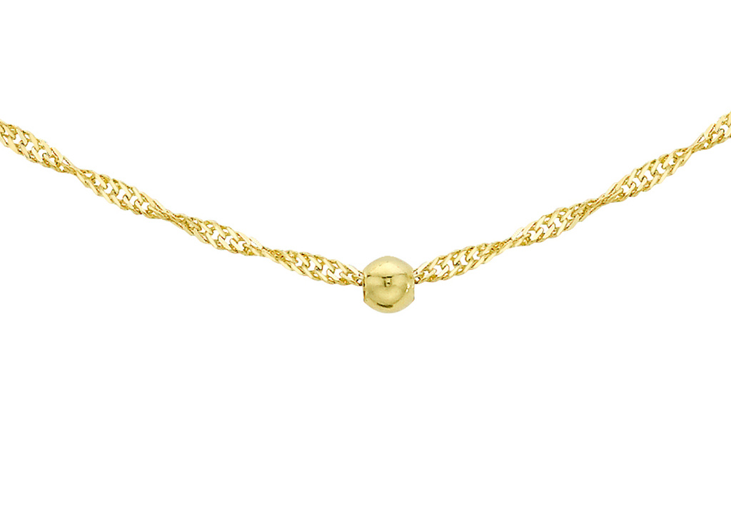 Halsband 9K Guld -Twist 46 cm