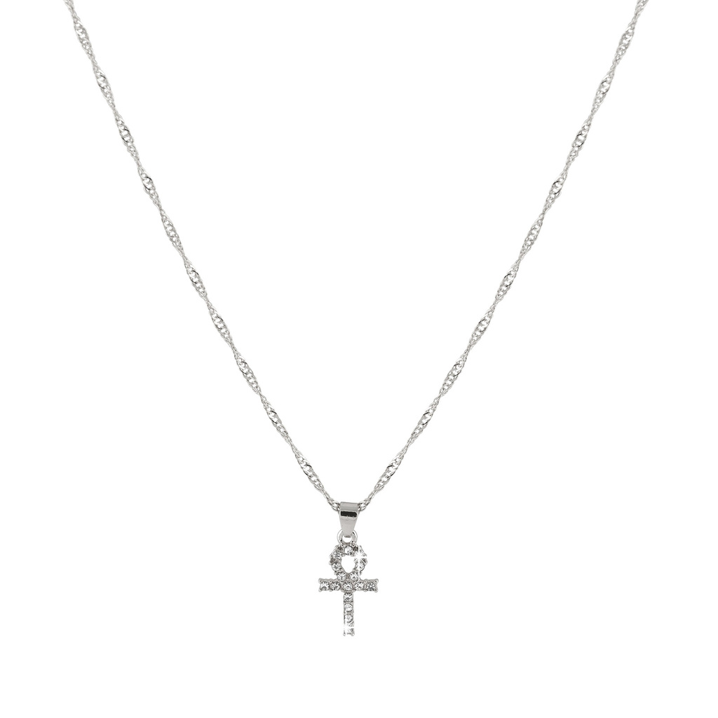 Silverfärgat halsband med Ankh-symbol - Montini
