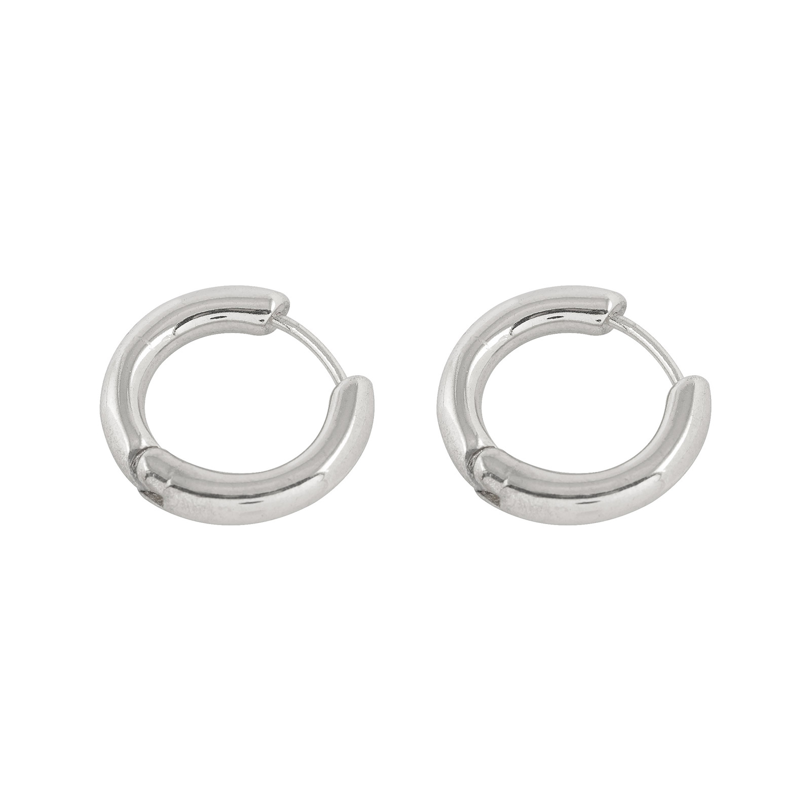 Silverfärgade örhängen - Hoops 11 mm