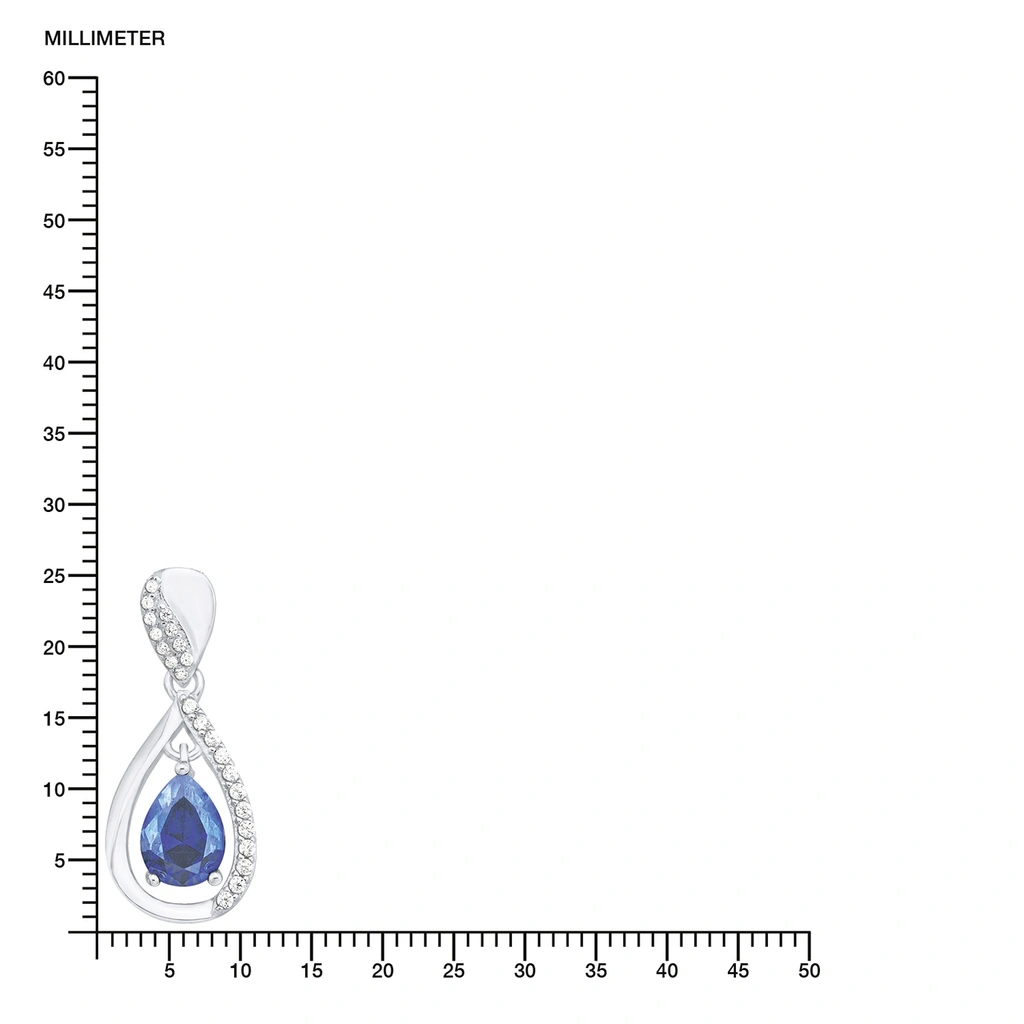 Silverhalsband, öppet hjärta med vit sten - 45 cm