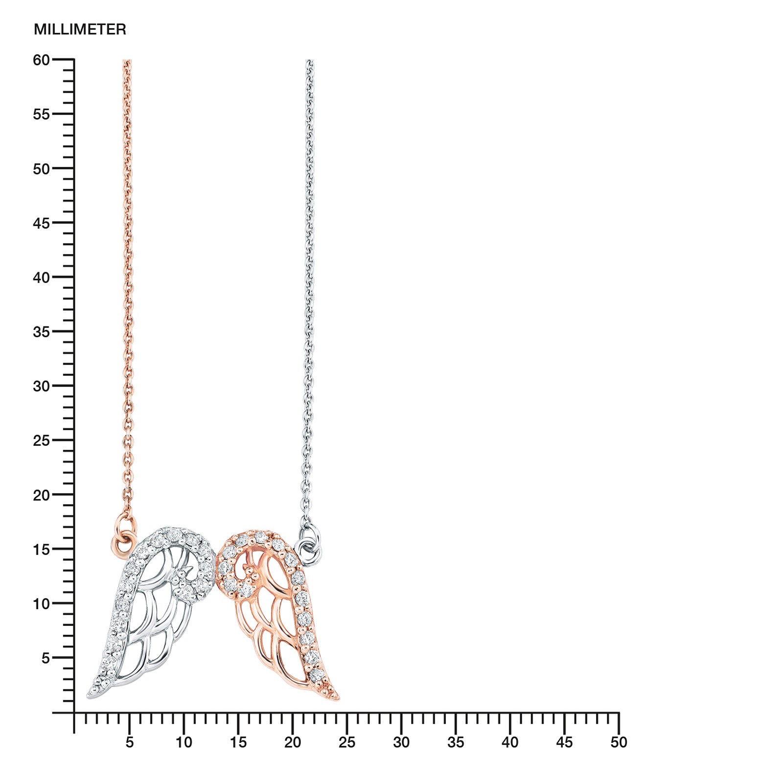 Silverhalsband, droppe med blå sten - 45 cm