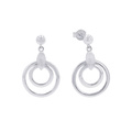 Silverörhängen, hängande dubbla cirklar - 27 mm