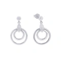 Silverörhängen, hängande dubbla cirklar - 27 mm