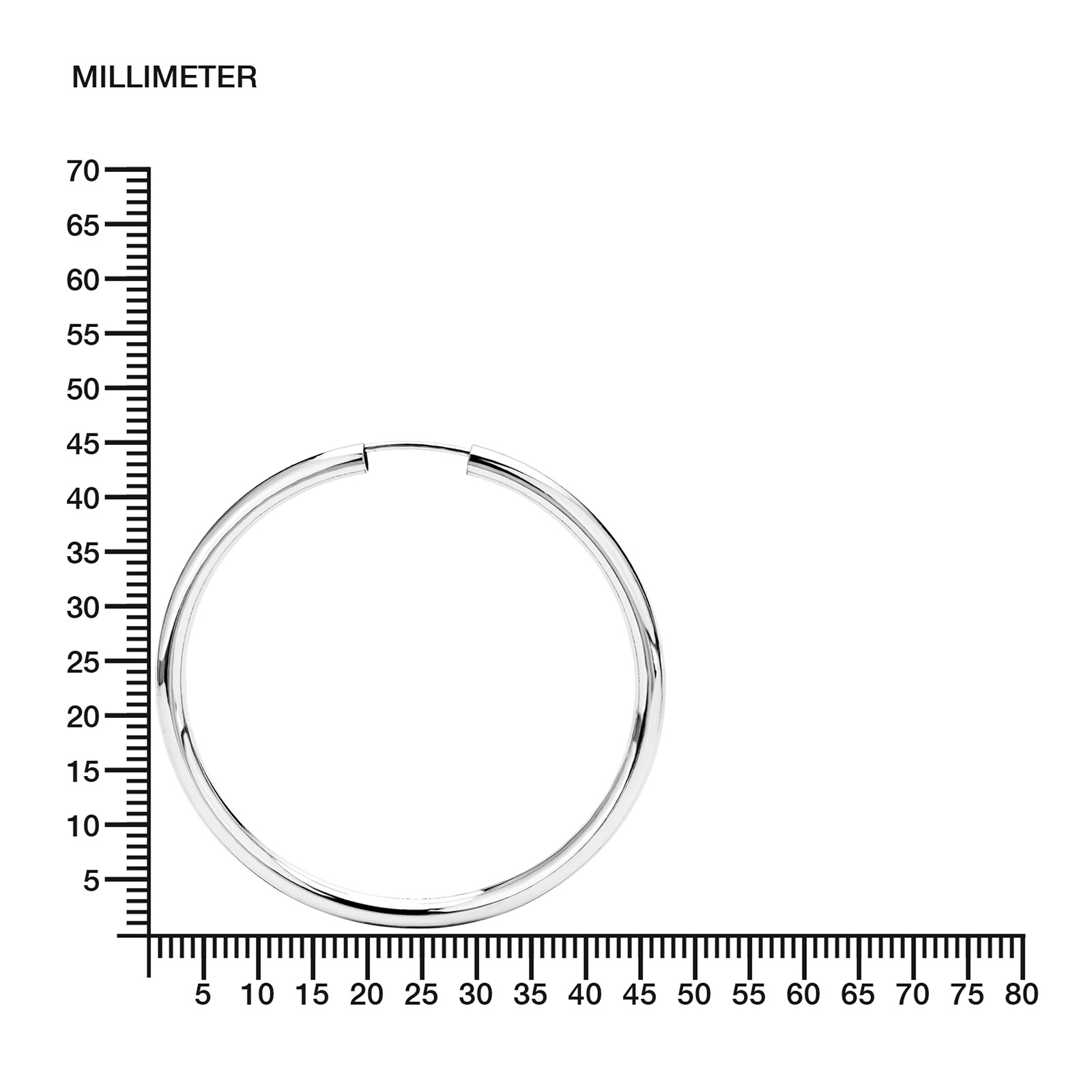 Örhängen 925 Sterling Silver - creoler 4,5 cm