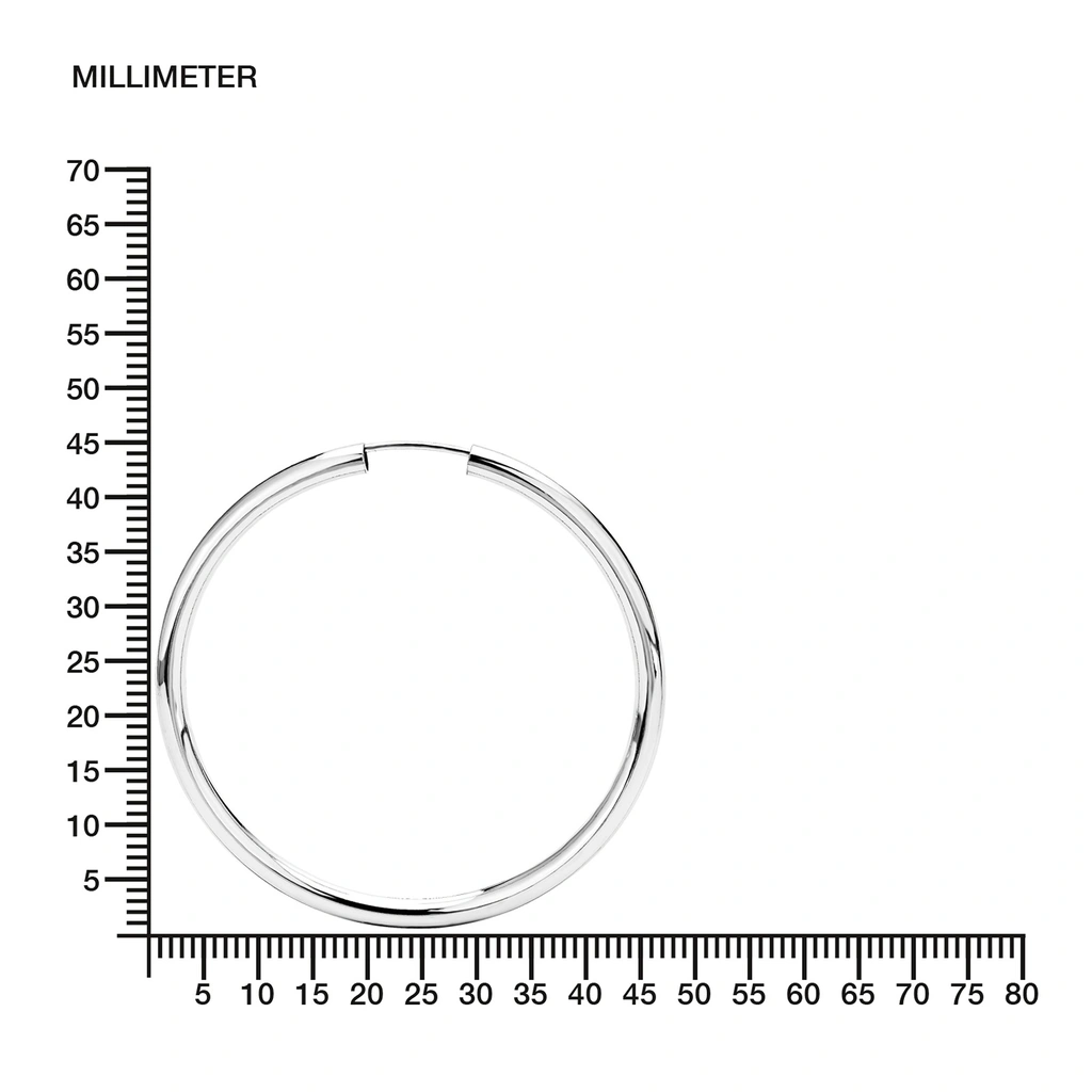 Örhängen 925 Sterling Silver - creoler 4,5 cm