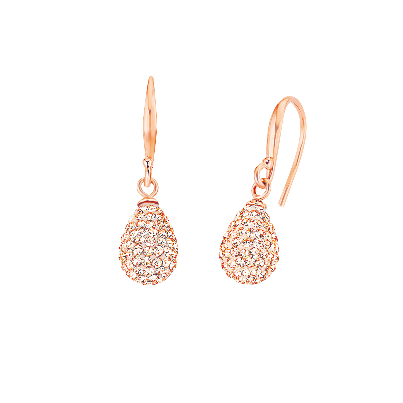 Silverörhängen, hängande droppar med vita stenar - 17 mm