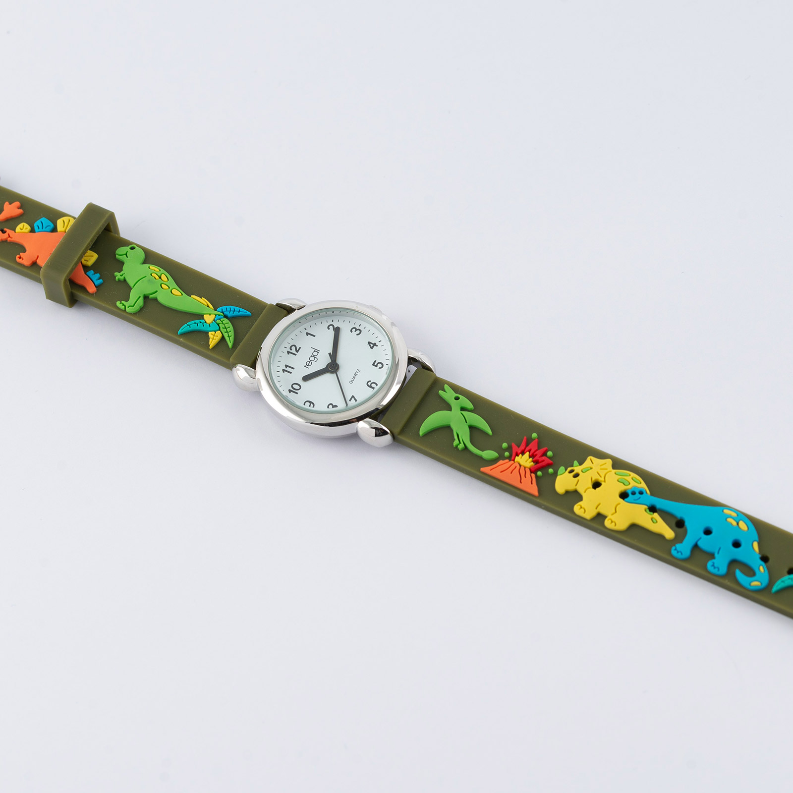 Barnklocka med figurband - dinosaurier