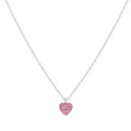 Silverhalsband för barn - rosa hjärta, 36+2 cm