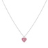 Silverhalsband för barn - rosa hjärta, 36+2 cm