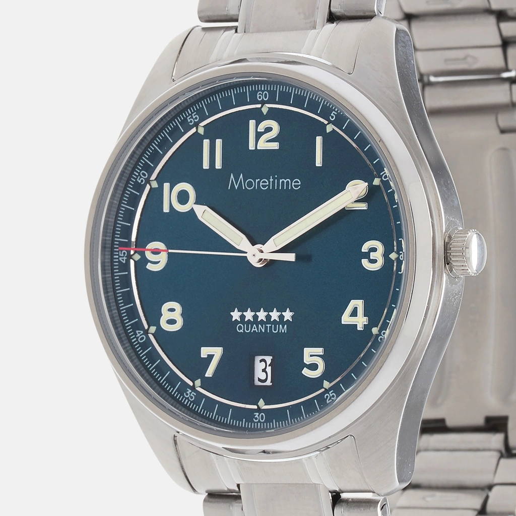 Moretime herrklocka - set med extra armband, silver/blå