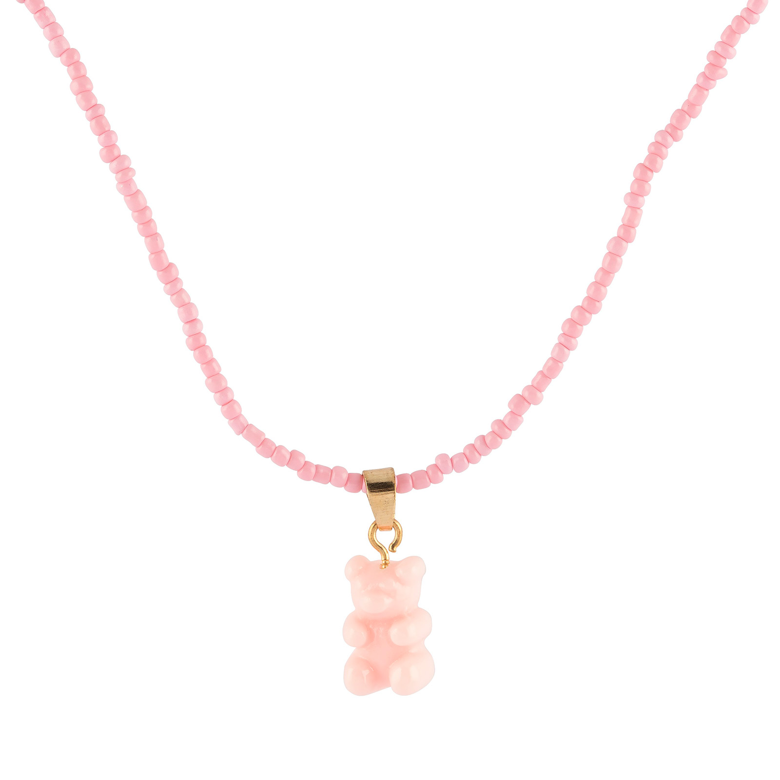 Halsband med rosa nalle - 42+8 cm
