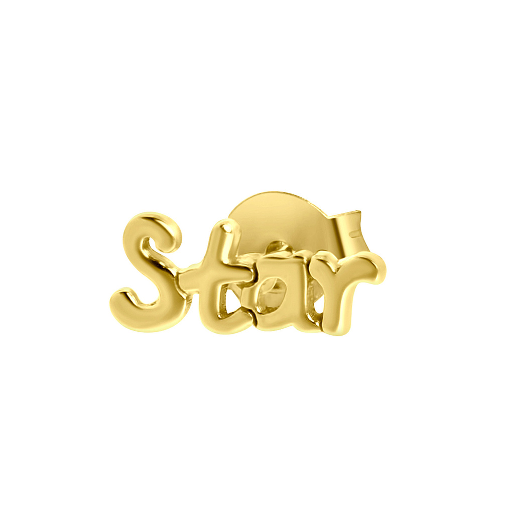 Guldfärgat örhänge 925 Sterling Silver - Star