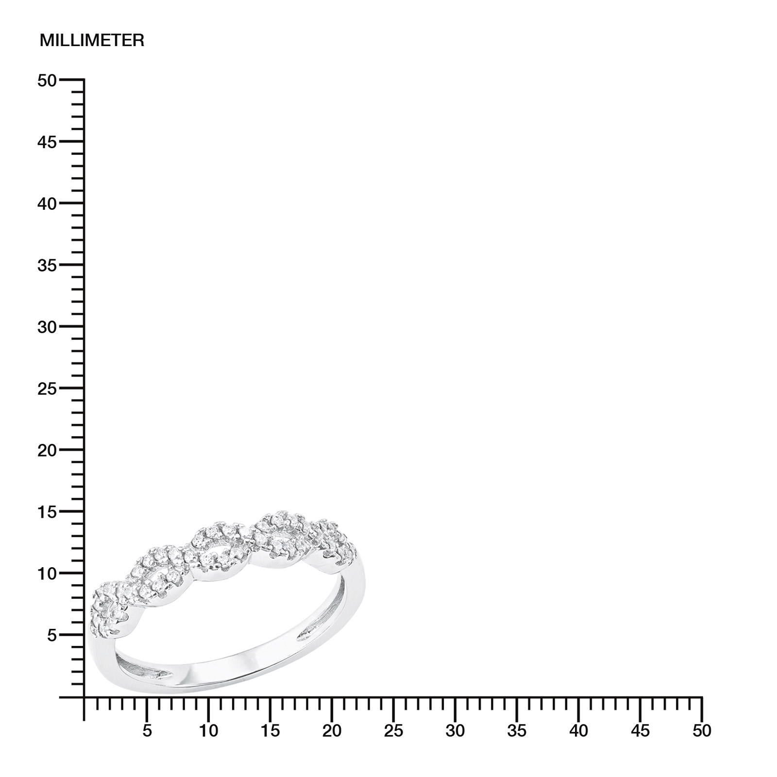 Ring 925 Sterling Silver - vita Kubisk Zirkonia