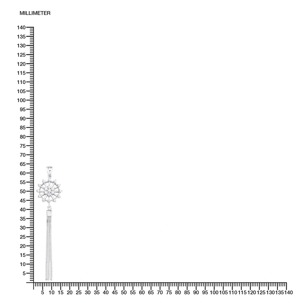Silverhalsband, ankarlänk med hängande kulberlock - 42 cm