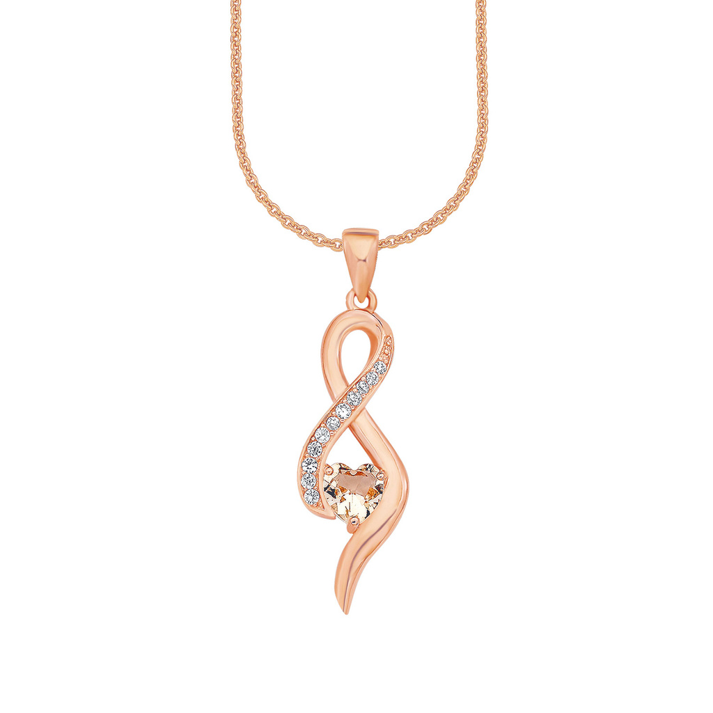 Rosegoldpläterat silverhalsband - infinitysymbol, 45 cm
