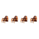 Bruna hårklämmor 2 cm - 4 pack