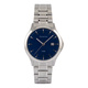 Moretime herrklocka - metallband, silver/blå, 39 mm