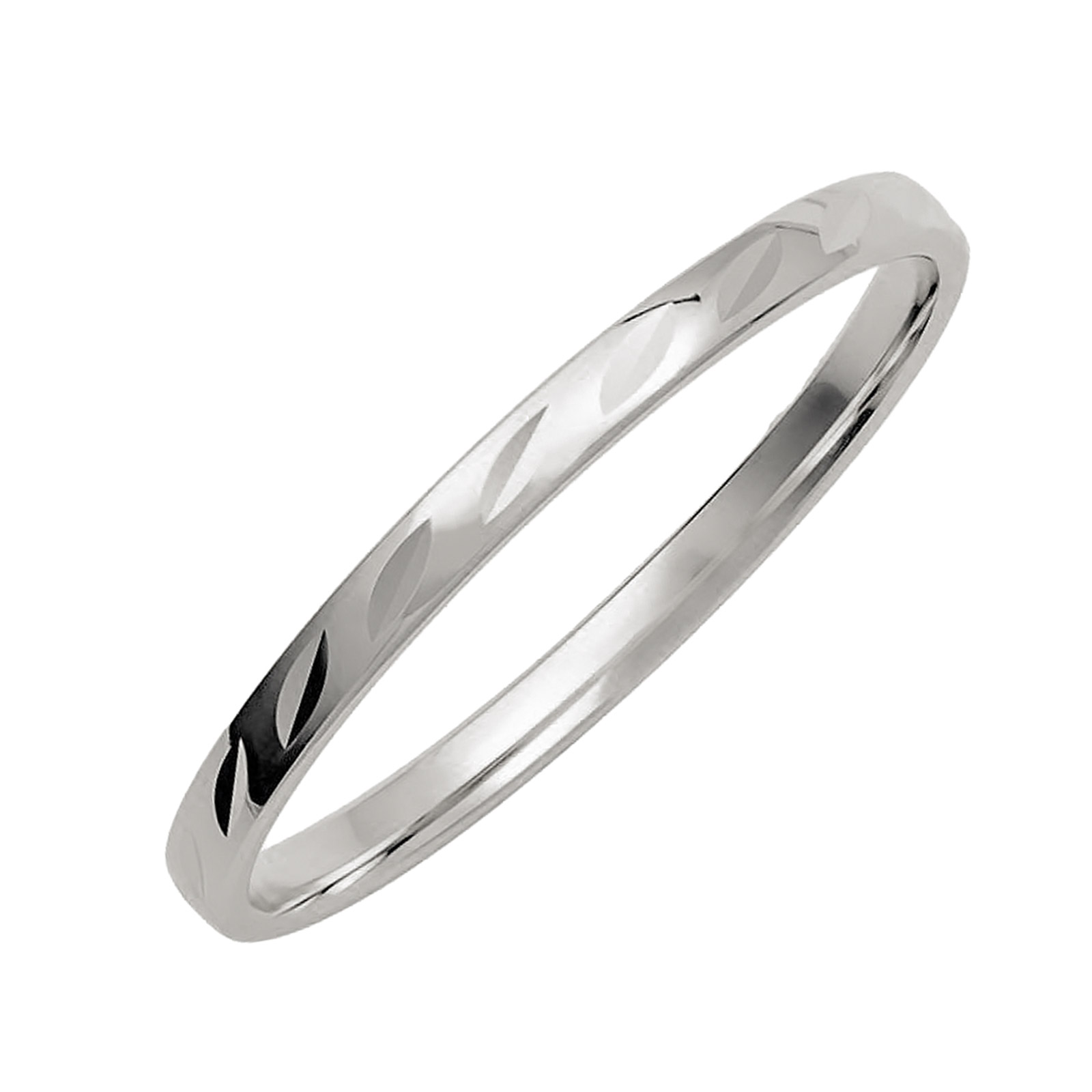 Förlovningsring 18k vitguld - mönstrad 2 mm / 1,1 mm