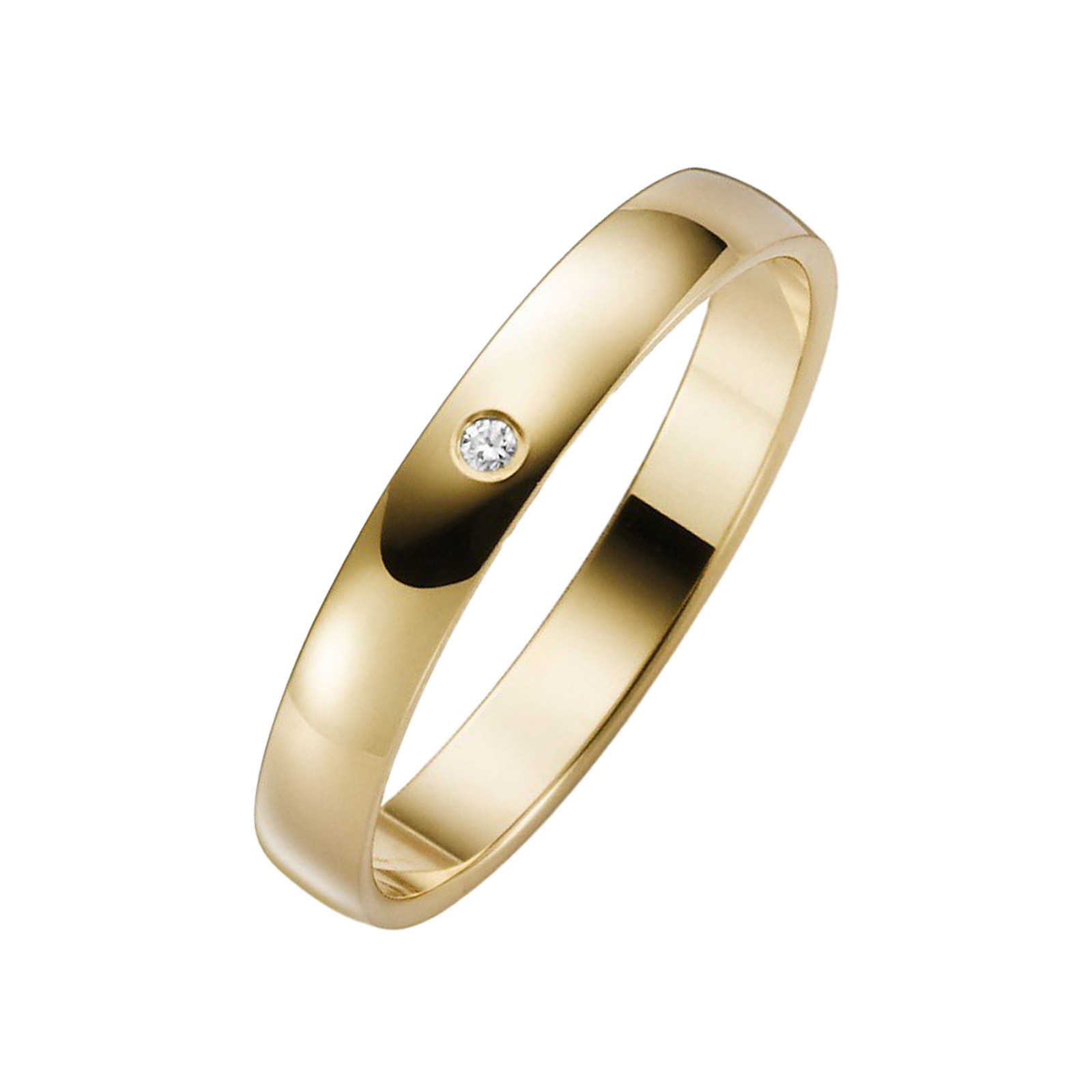 Förlovningsring 18k guld diamant - 3 mm / 1 mm