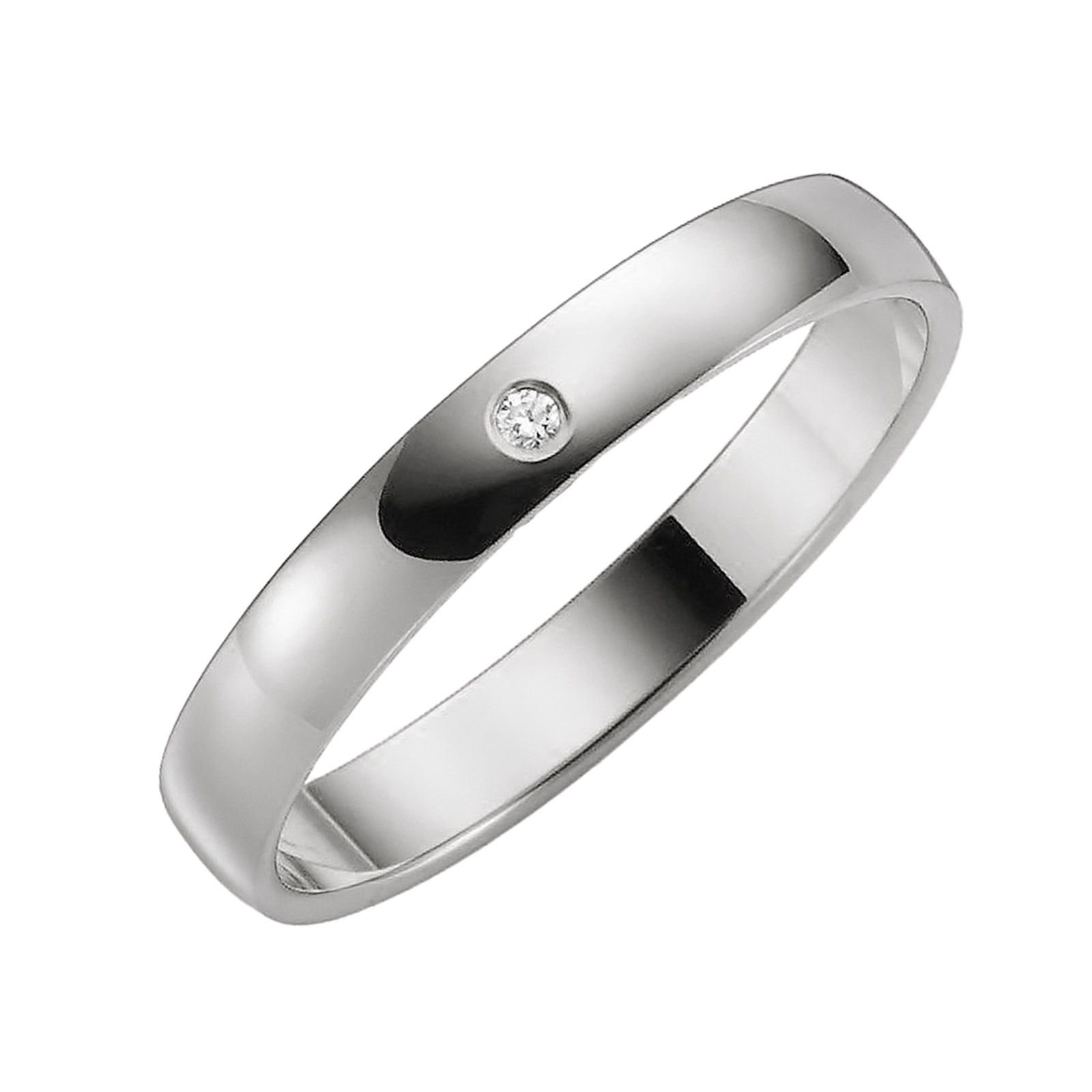 Förlovningsring 18k vitguld diamant - 3 mm / 1 mm