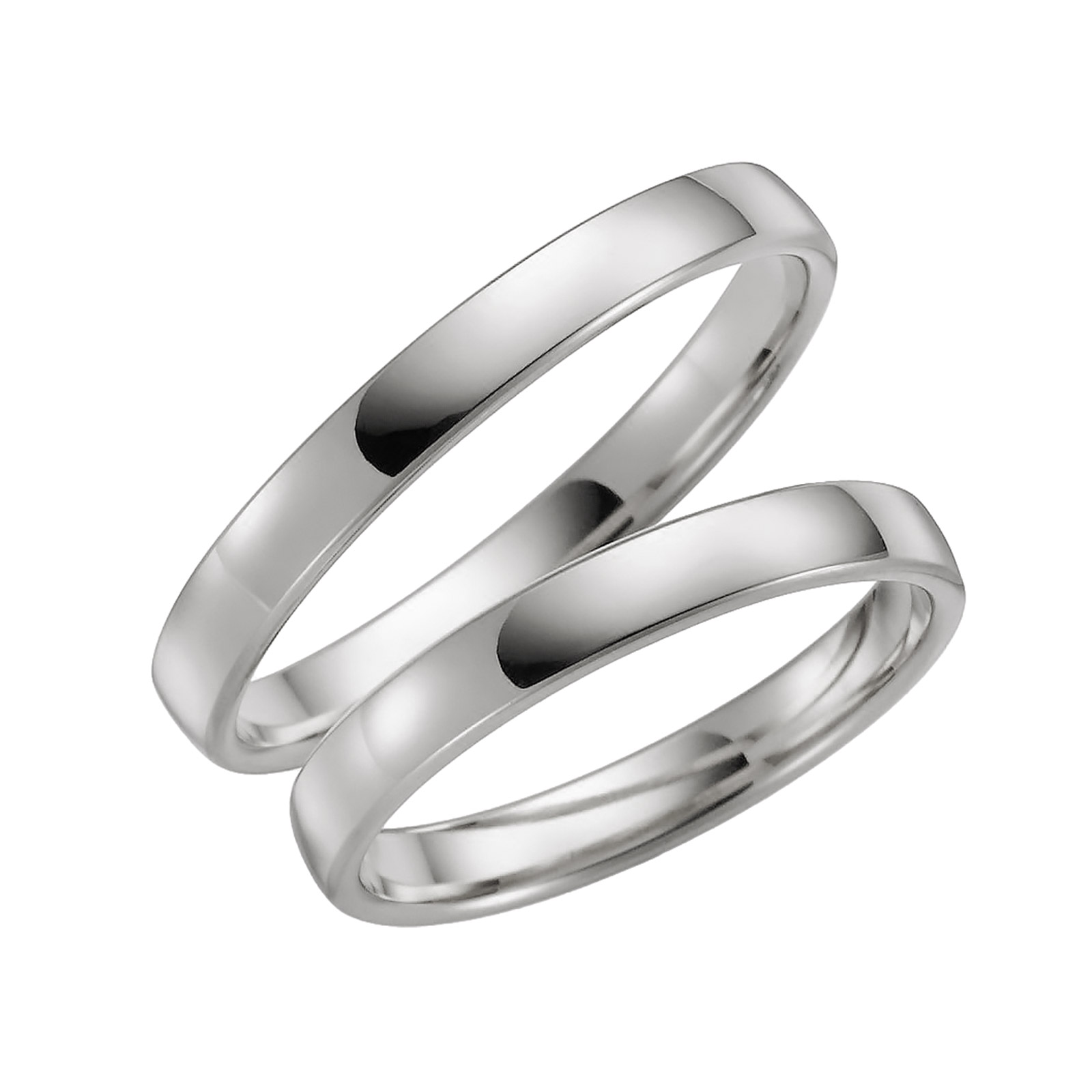 Förlovningsring 18k vitguld - Rak 3 mm / 1,3 mm