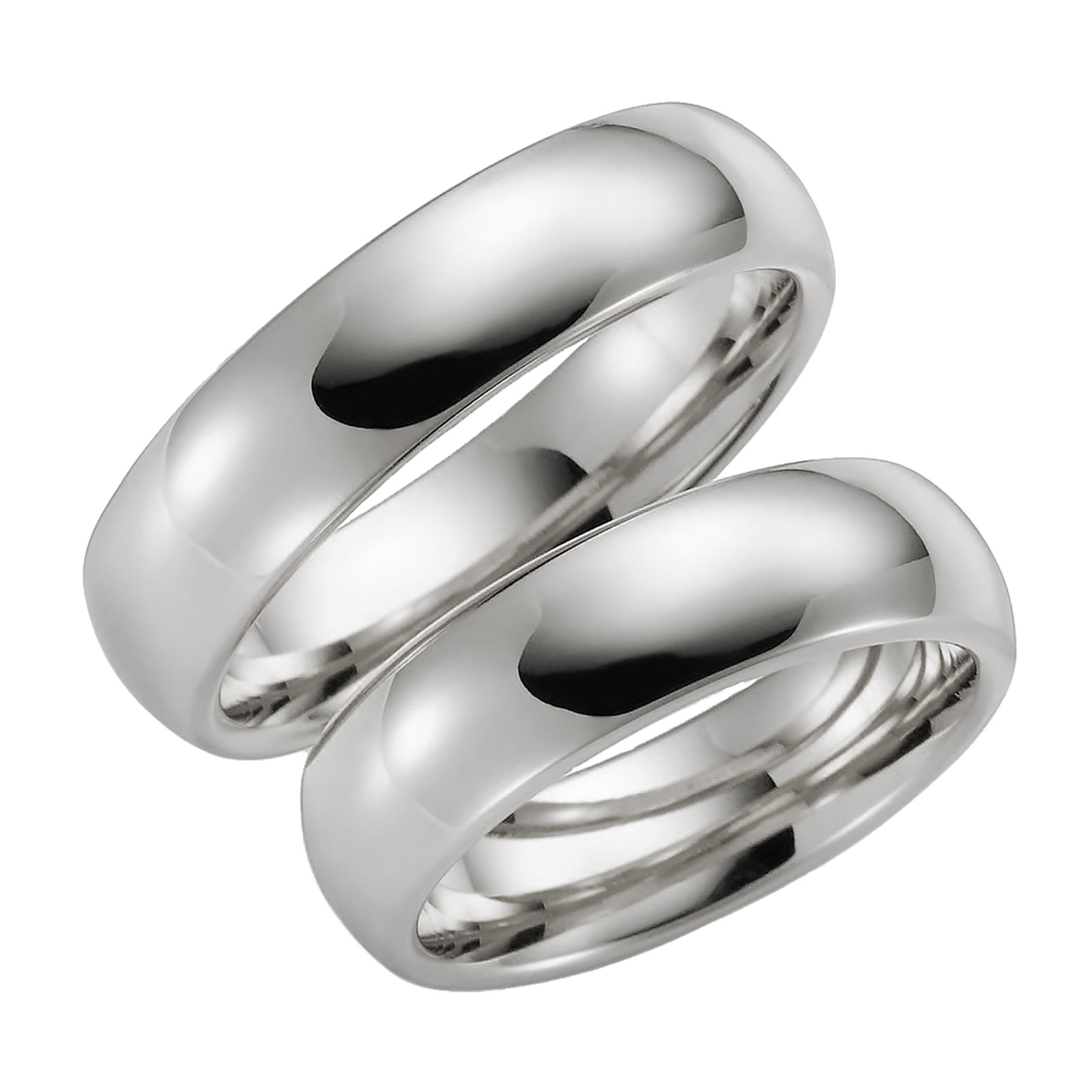 Förlovningsring 18k vitguld - Kupad 6 mm / 2,3 mm