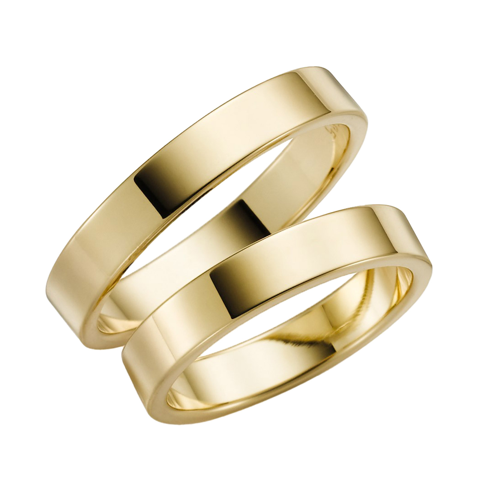 Förlovningsring 18k guld - Rak 4 mm / 1,5 mm