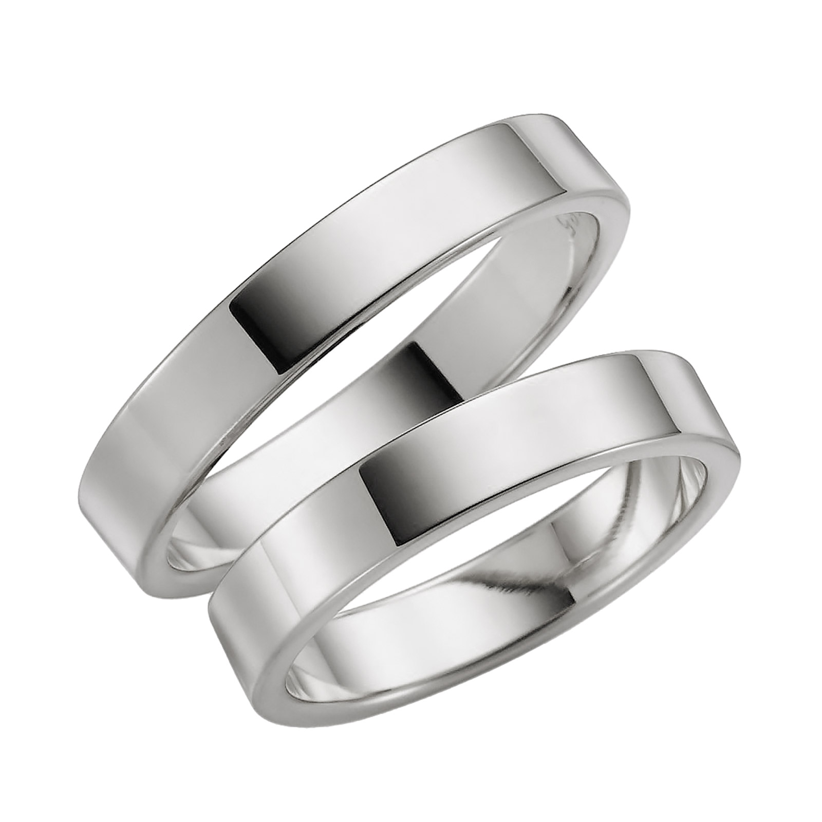 Förlovningsring 18k vitguld - Rak 4 mm / 1,5 mm