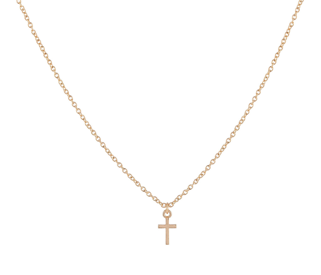 Guldfärgat halsband med kors