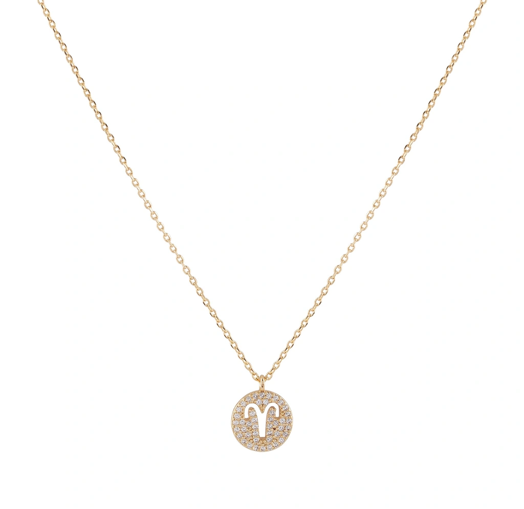 Guldfärgat halsband stjärntecken symbol - Väduren