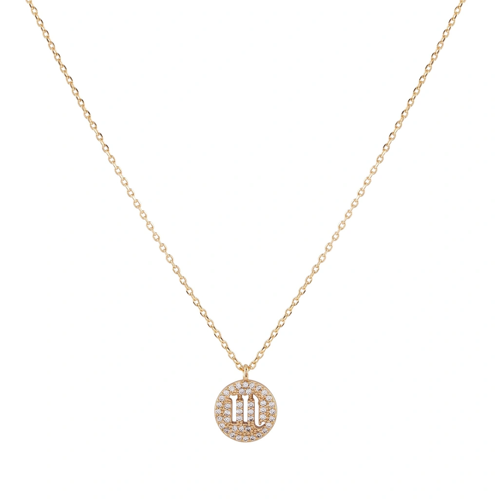 Guldfärgat halsband stjärntecken symbol - Skorpionen