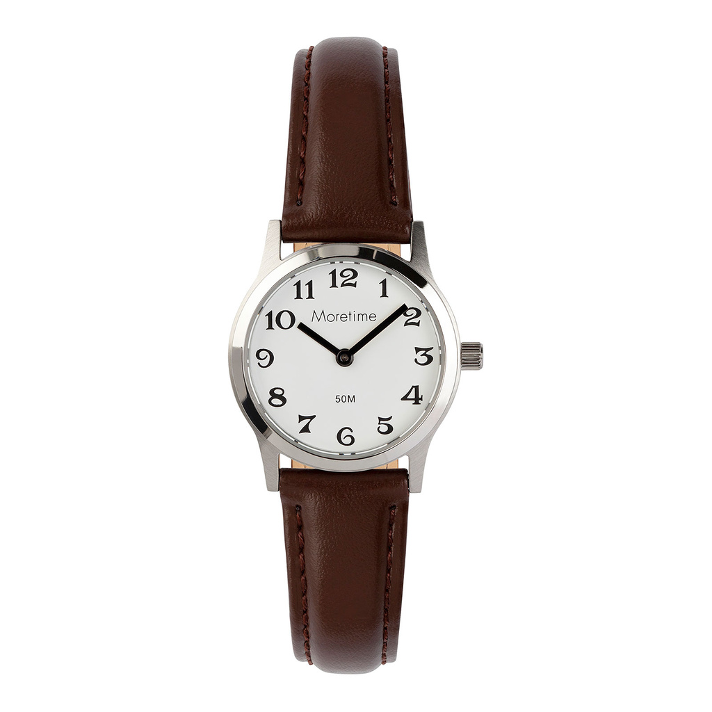 Moretime damklocka - silver/brun, 29 mm