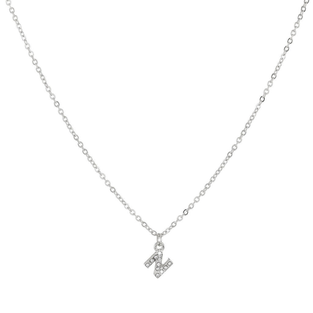 Silverfärgat halsband - bokstav N