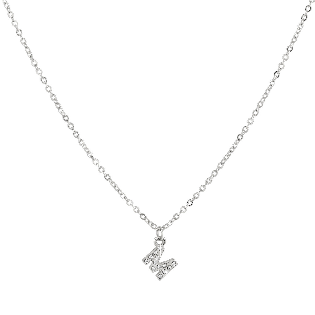 Silverfärgat halsband - bokstav M